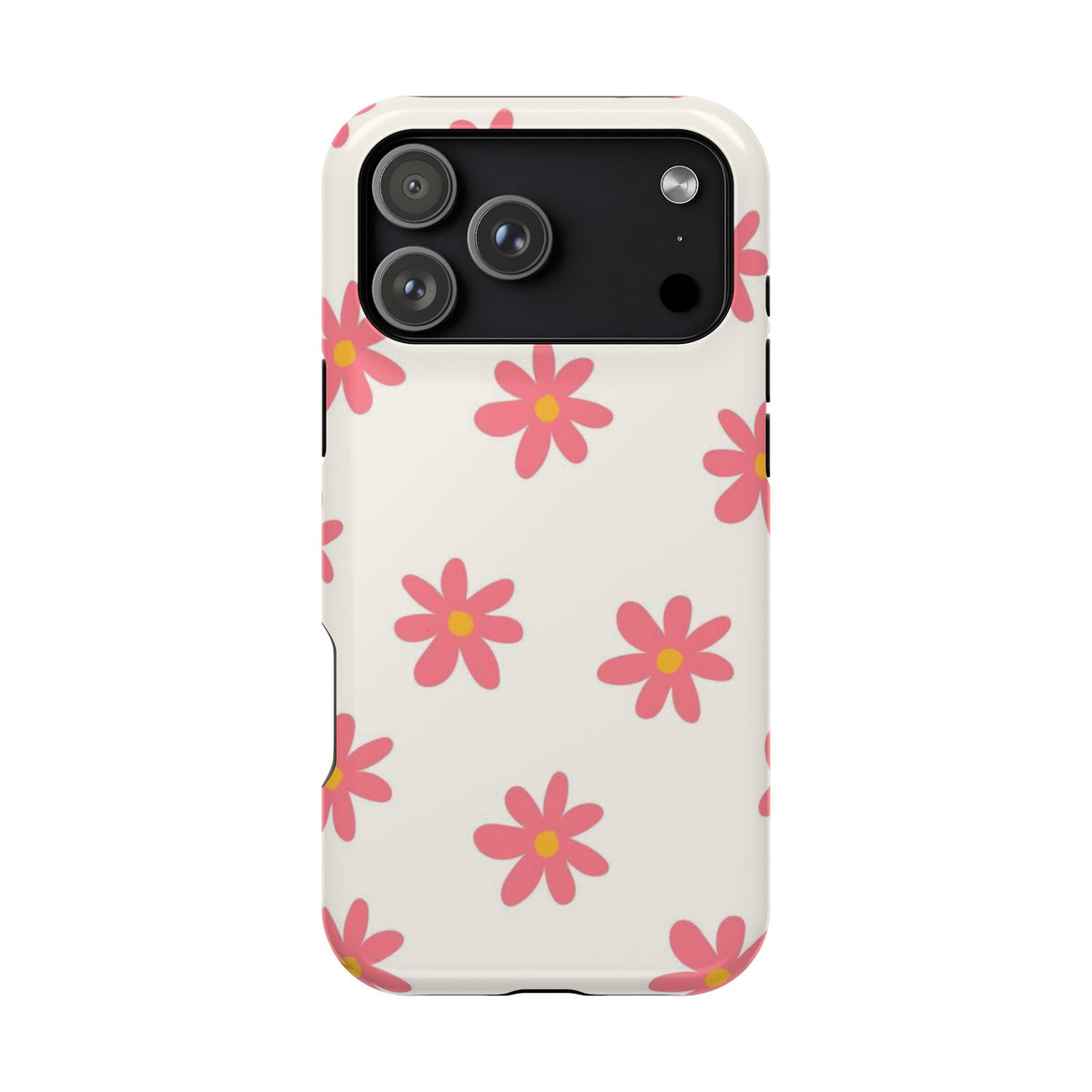 Pink And White Cutesy Flower iPhone Case
