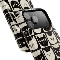 Black And White Cat Tiles iPhone Case