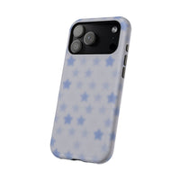 Blue And White Pixelated Star iPhone Case