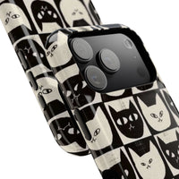 Black And White Cat Tiles iPhone Case