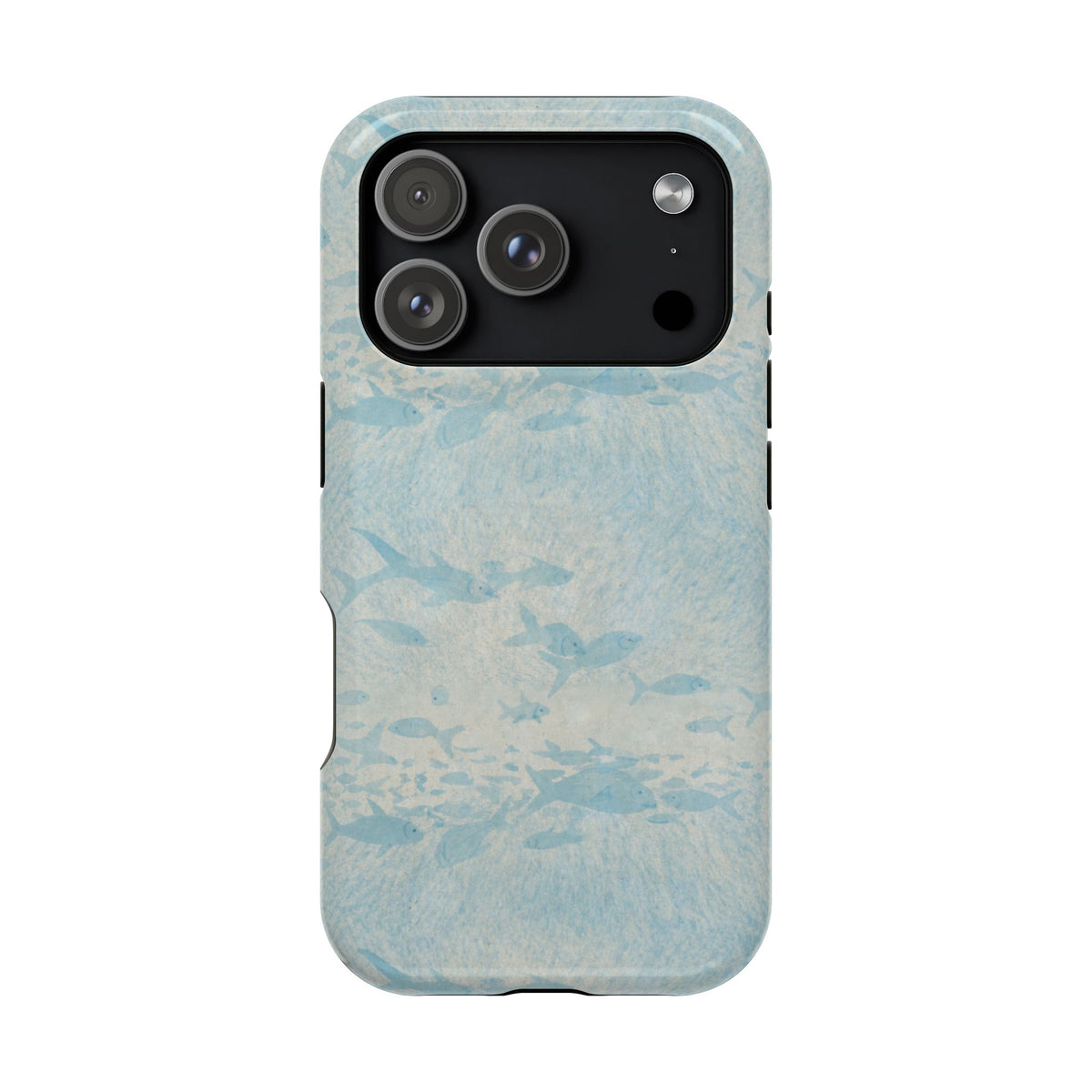 Blue Watercolor School Of Fishes iPhone Case