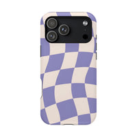 Lilac Wavy Checkered iPhone Case