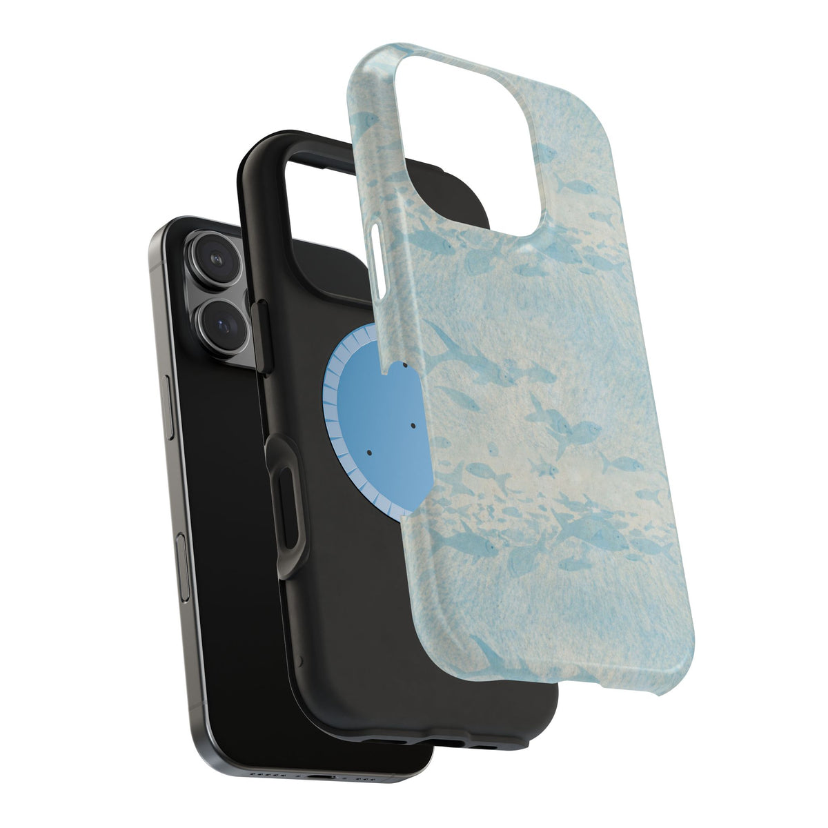 Blue Watercolor School Of Fishes iPhone Case
