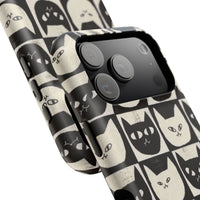Black And White Cat Tiles iPhone Case