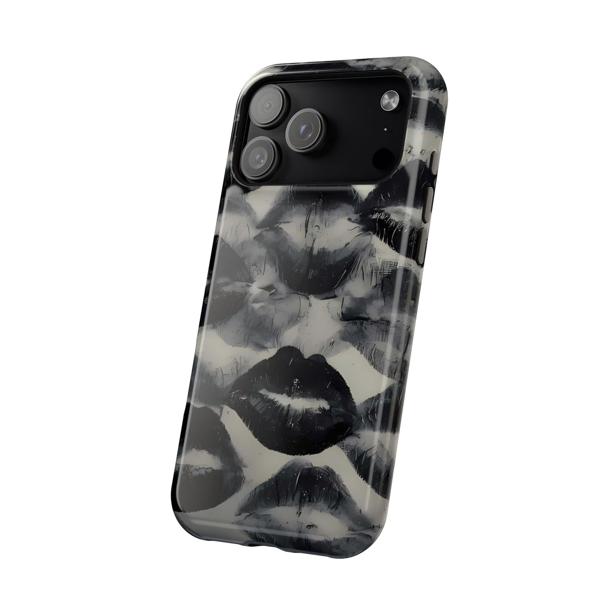 Black And White Lipstick Stains iPhone Case