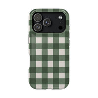 Forest Green Checkered iPhone Case