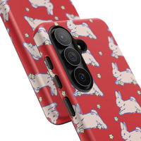 Red Hopping Bunnies And Stars Samsung Case