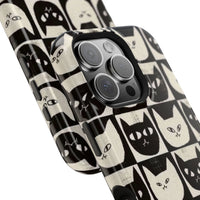 Black And White Cat Tiles iPhone Case