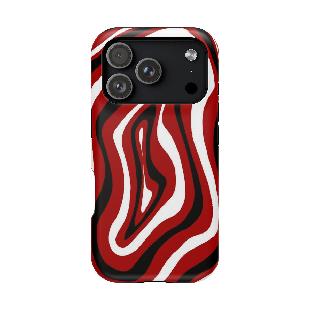 Red And Black Artsy Swirl iPhone Case