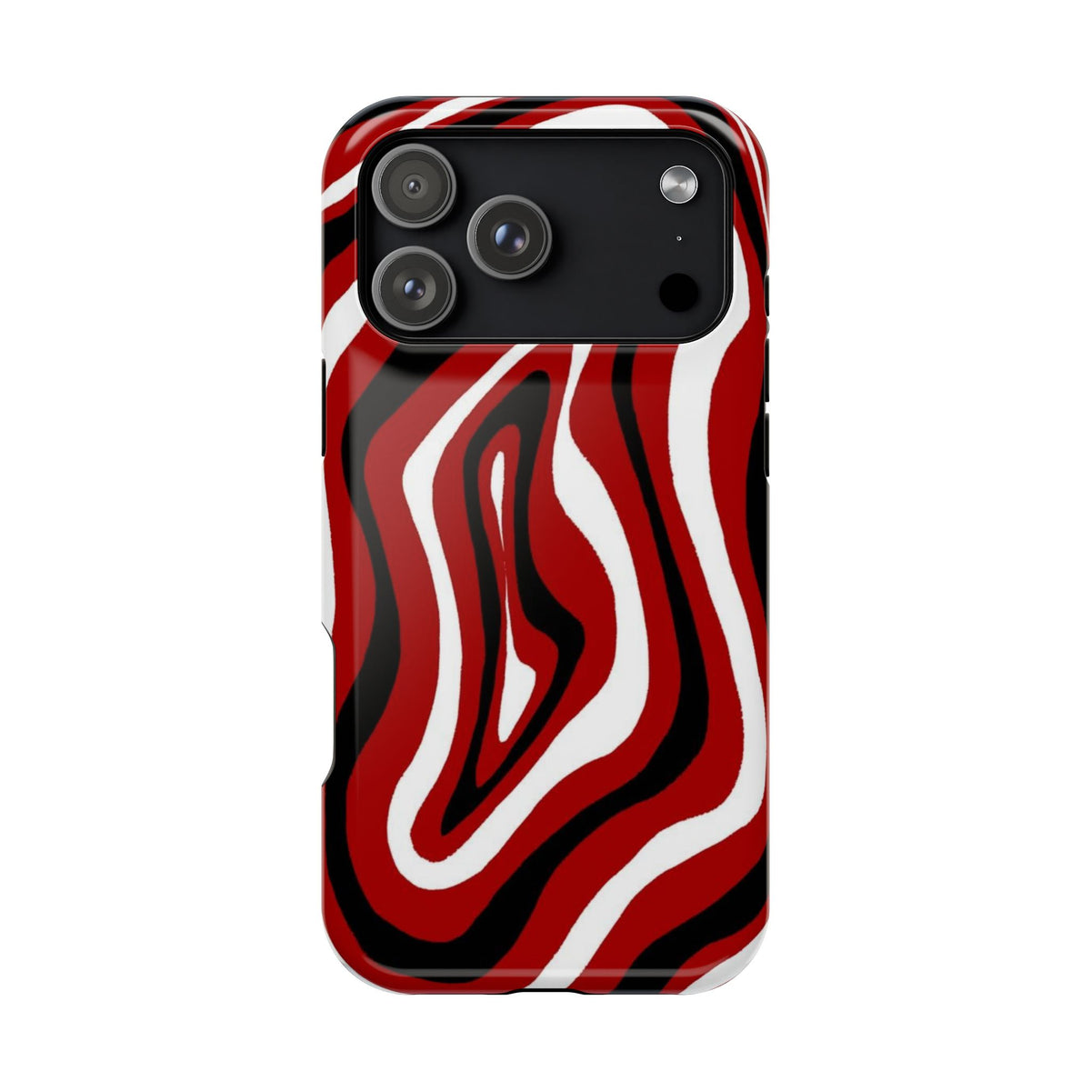 Red And Black Artsy Swirl iPhone Case