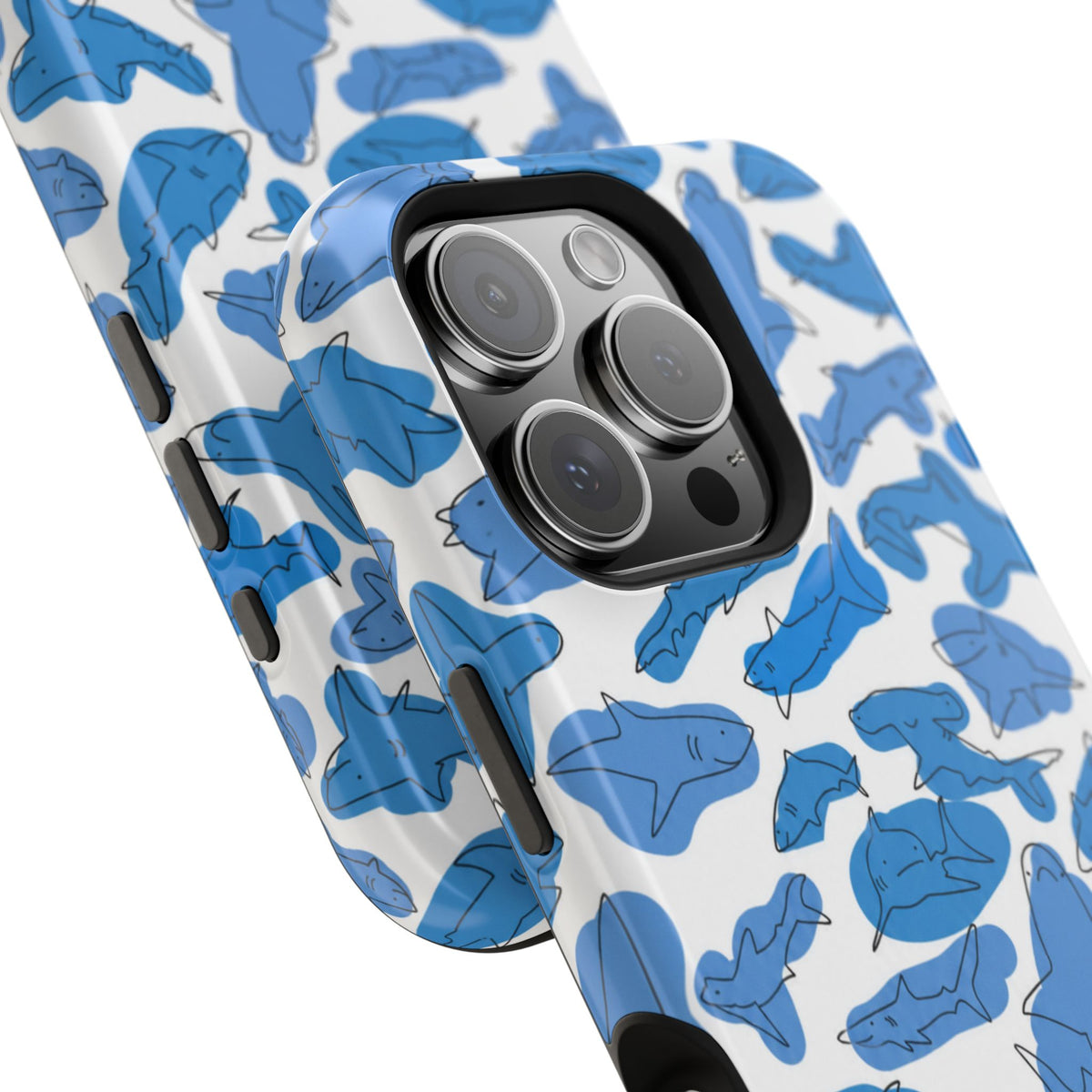 Cartoony Water Art Sharks iPhone Case