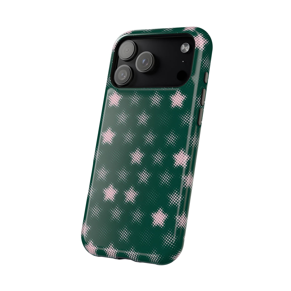Green And Pink Pixelated Star iPhone Case