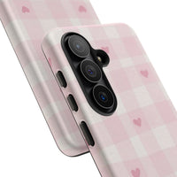 Pink Heart Checkered Samsung Case