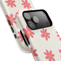 Pink And White Cutesy Flower iPhone Case