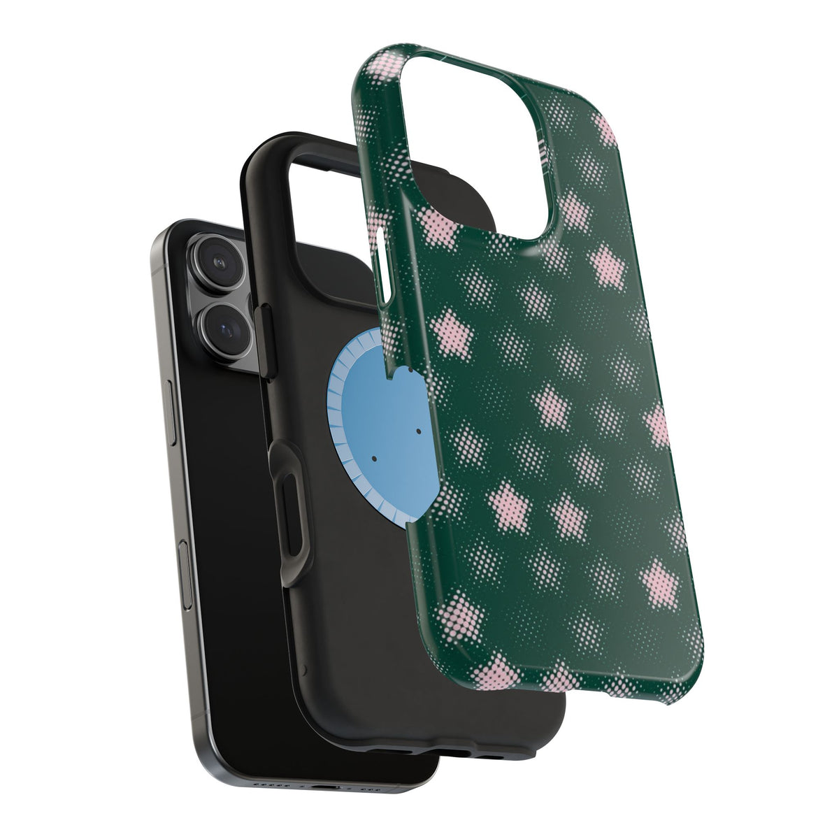 Green And Pink Pixelated Star iPhone Case