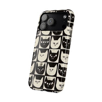 Black And White Cat Tiles iPhone Case