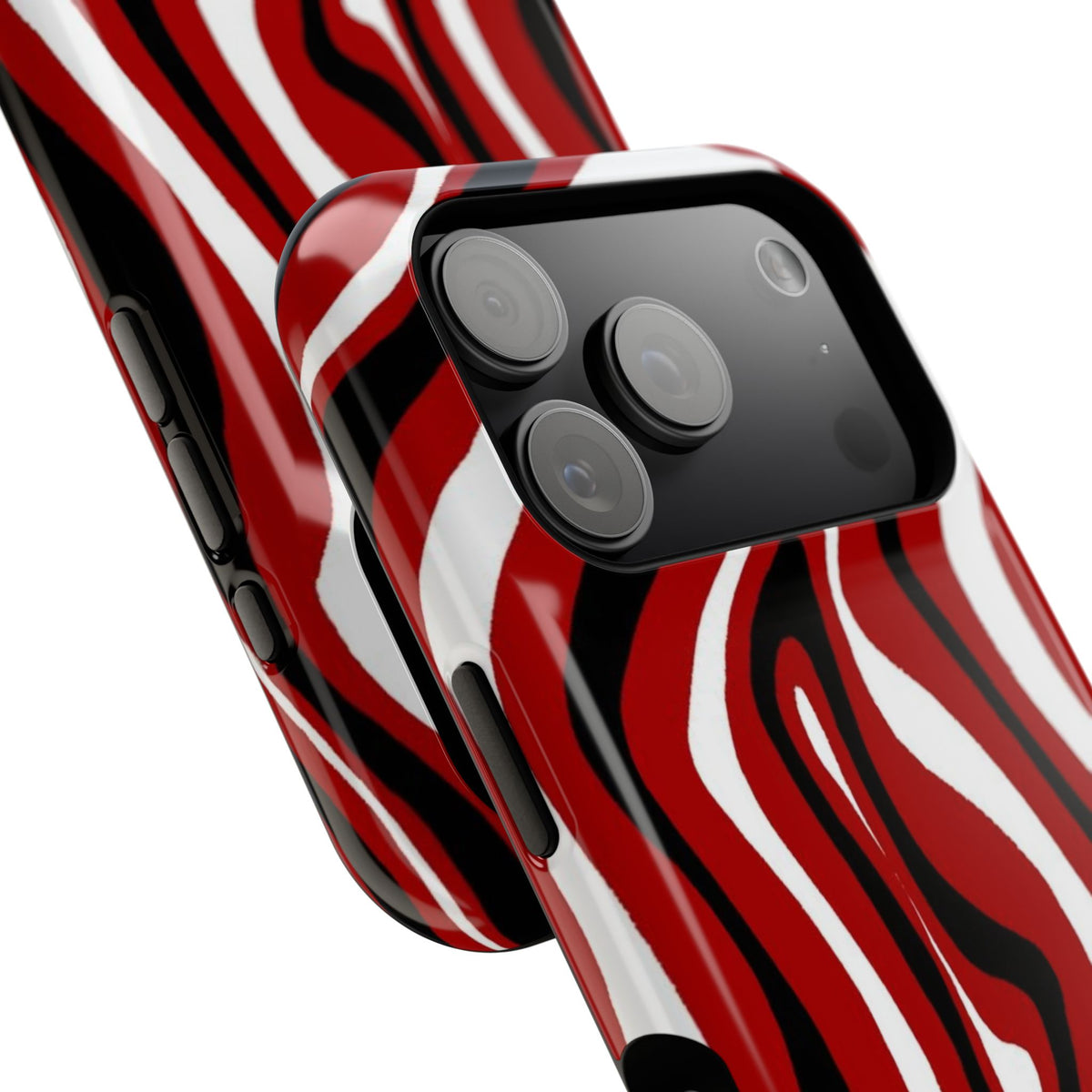 Red And Black Artsy Swirl iPhone Case