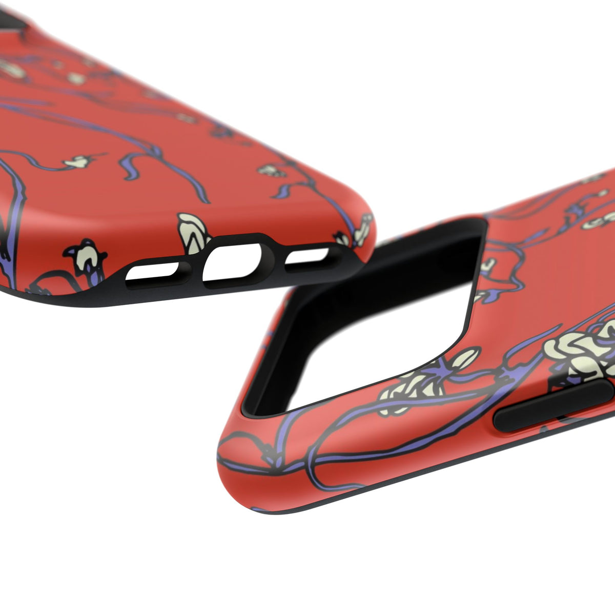 Red Withered Floral iPhone Case