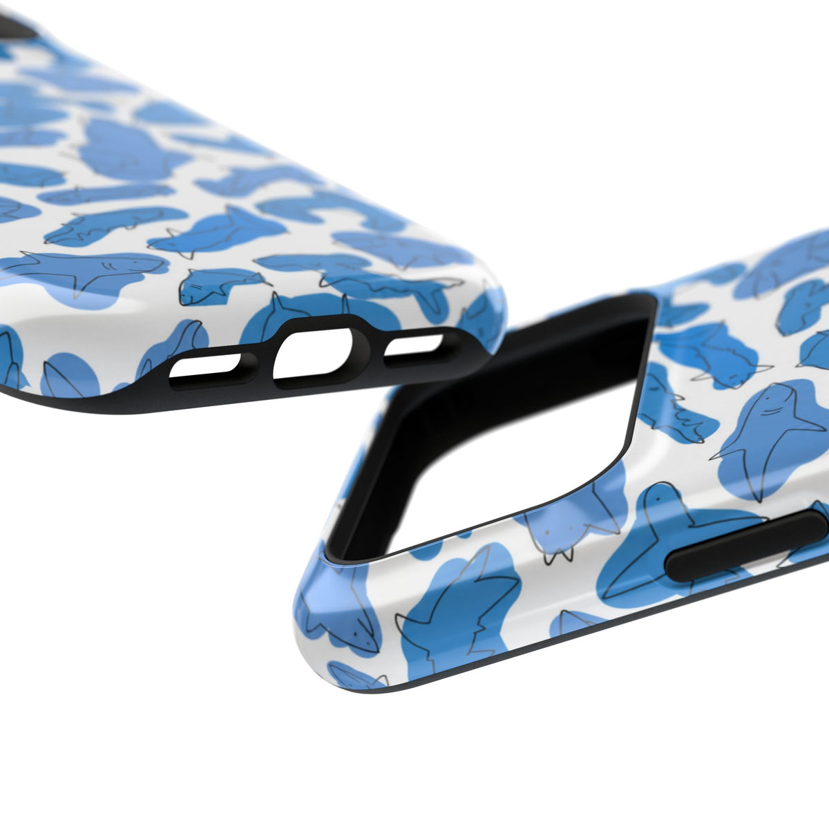 Cartoony Water Art Sharks iPhone Case