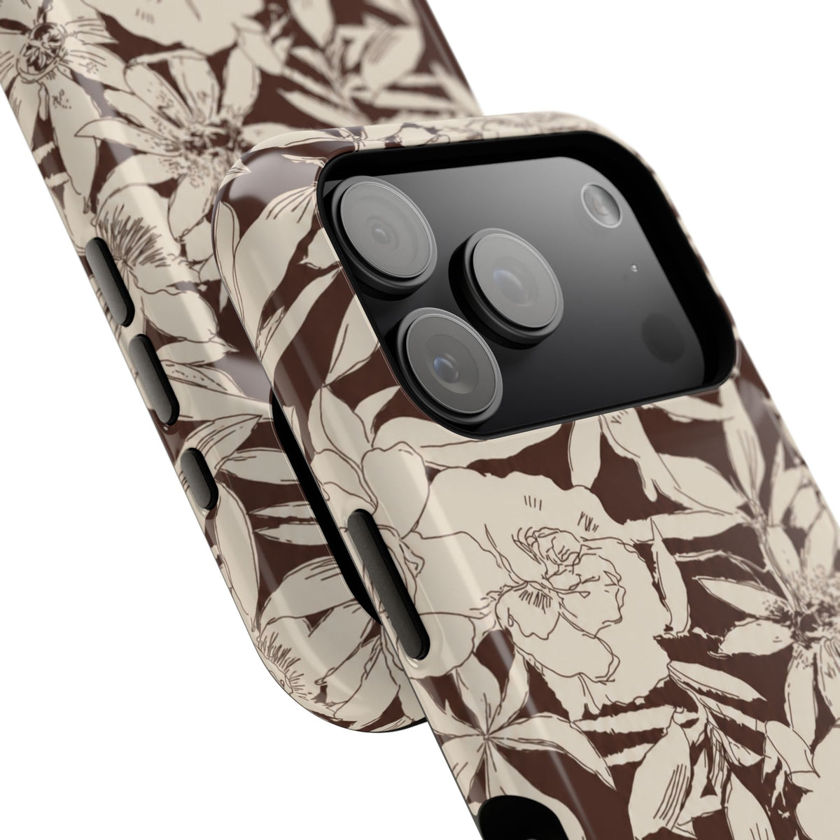 Brown Floral iPhone Case