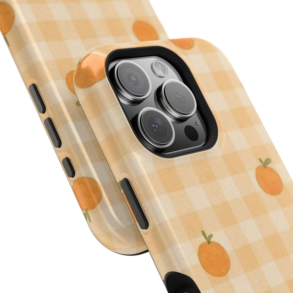 Orange Fruit And Checkered iPhone Case
