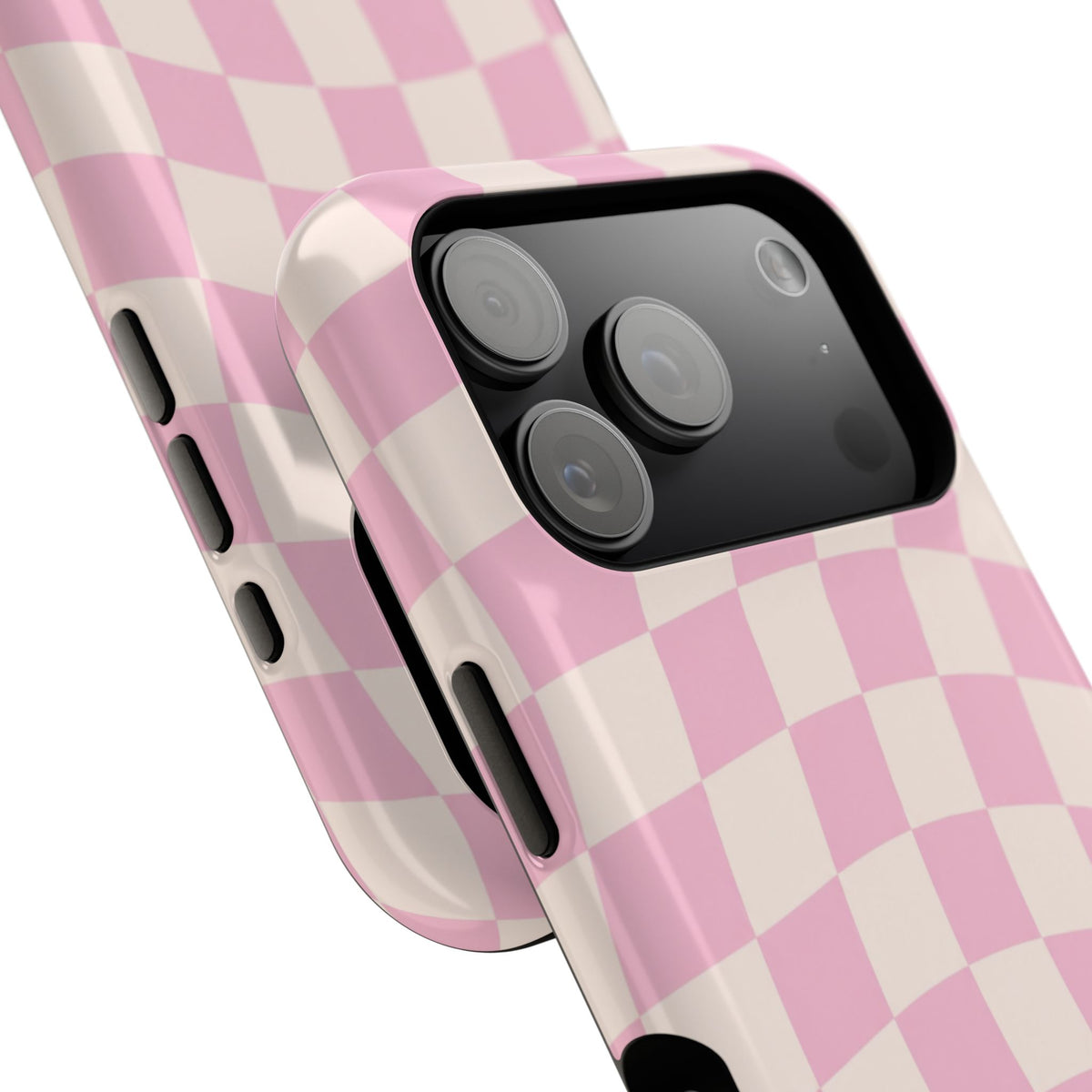 Pink Wavy Checkered iPhone Case