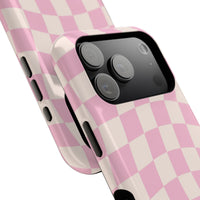 Pink Wavy Checkered iPhone Case