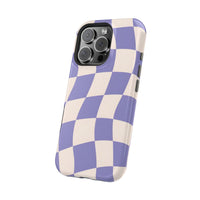 Lilac Wavy Checkered iPhone Case