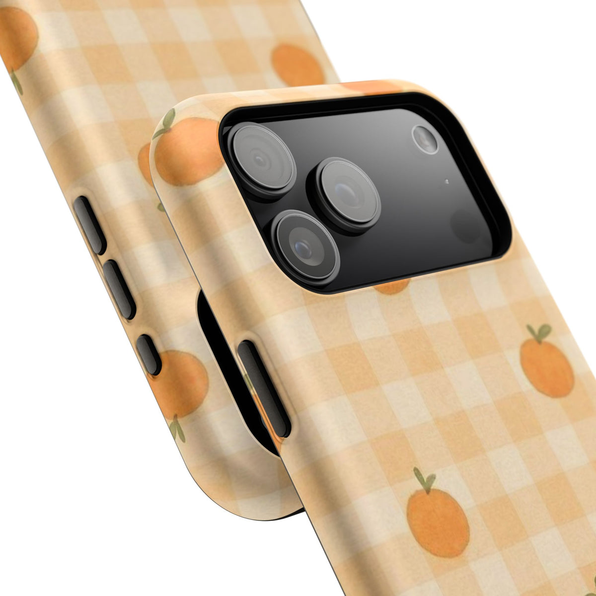 Orange Fruit And Checkered iPhone Case
