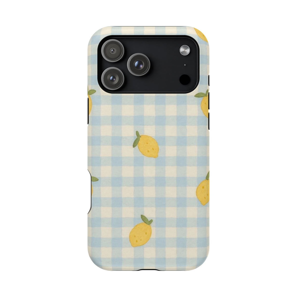 Lemon And Blue Checkered iPhone Case