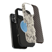 Floral Lace Brown Polka Dot iPhone Case