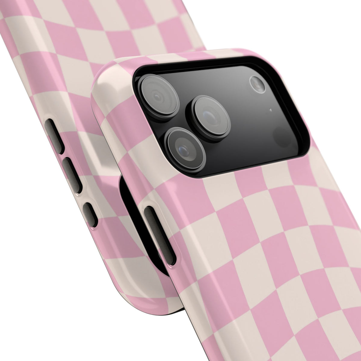 Pink Wavy Checkered iPhone Case