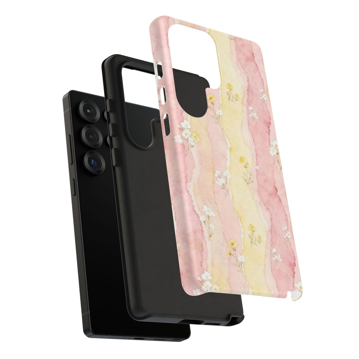 Pink And Yellow Water Art Flowers Samsung Case