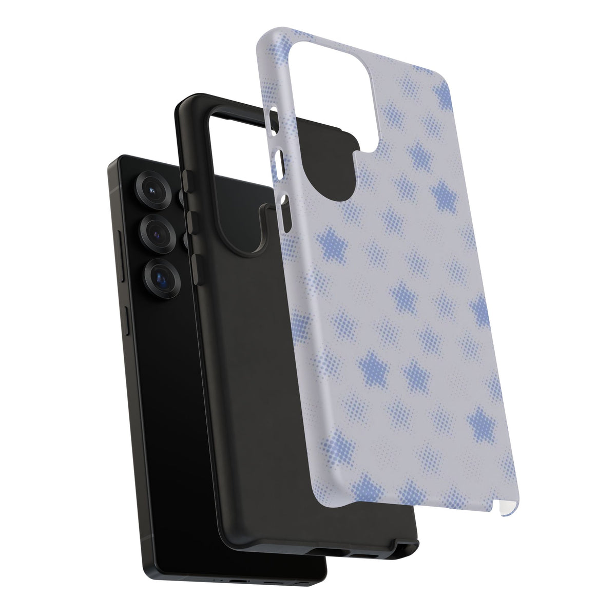 Blue And White Pixelated Star Samsung Case
