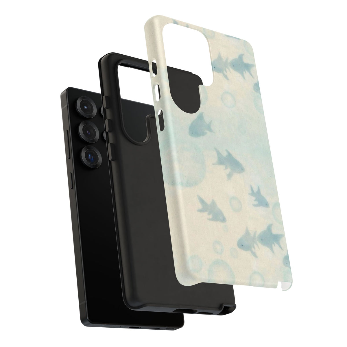 Blue Gold Fishy And Bubbles Samsung Case
