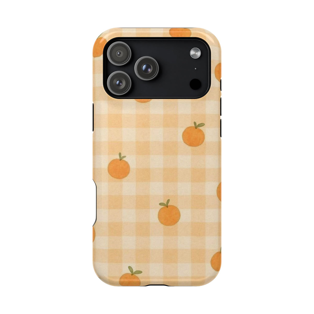 Orange Fruit And Checkered iPhone Case