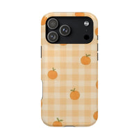 Orange Fruit And Checkered iPhone Case