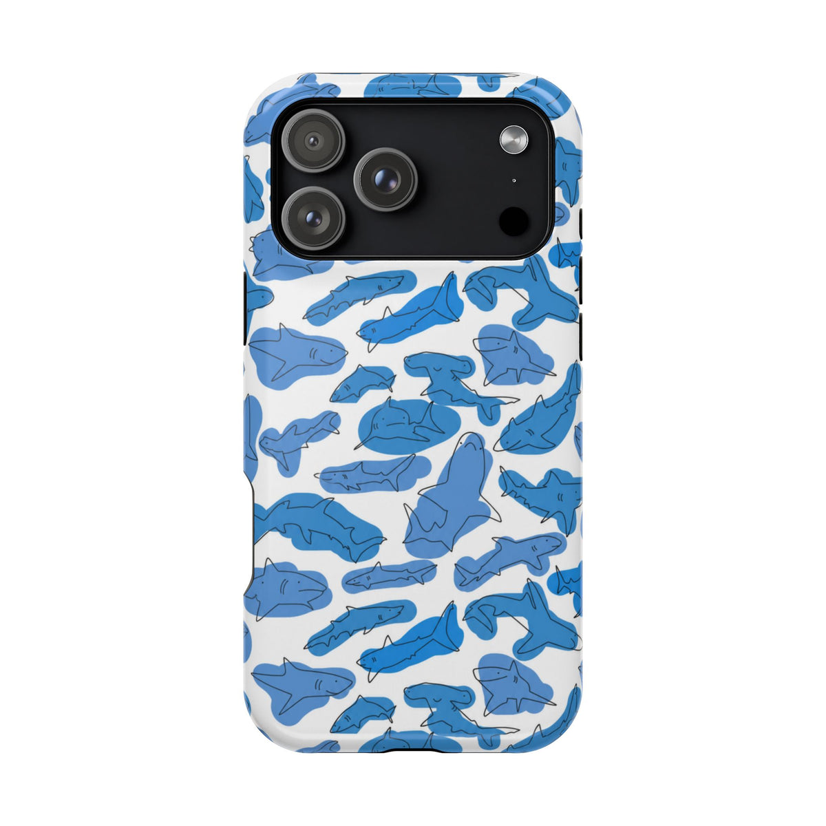 Cartoony Water Art Sharks iPhone Case