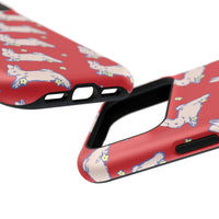 Red Hopping Bunnies And Stars iPhone Case