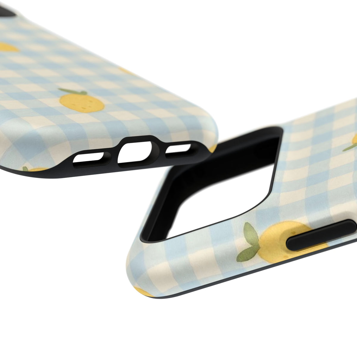 Lemon And Blue Checkered iPhone Case