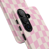 Pink Wavy Checkered Samsung Case