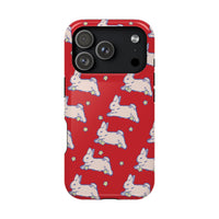 Red Hopping Bunnies And Stars iPhone Case