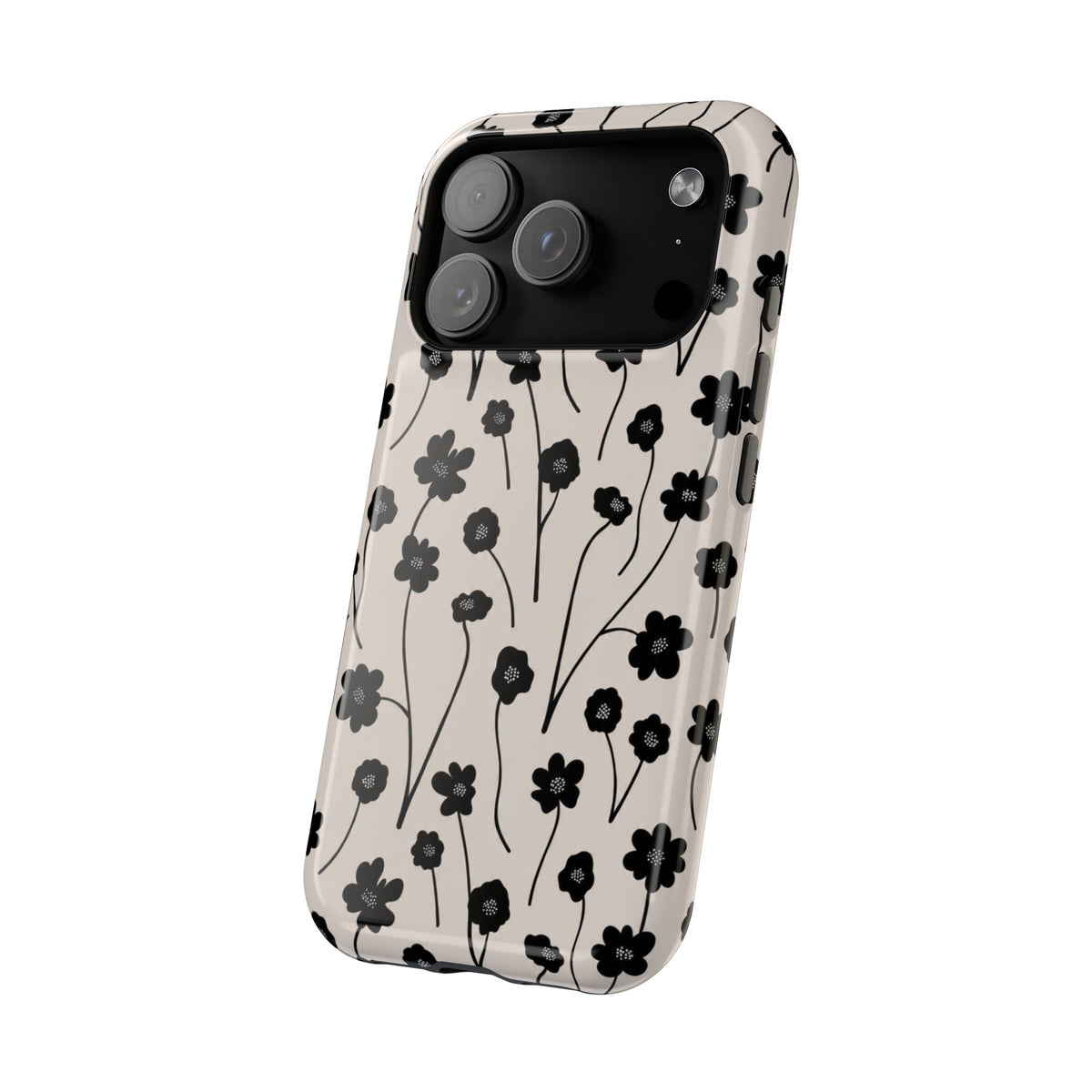 Minimal Cartoony Flowers iPhone Case