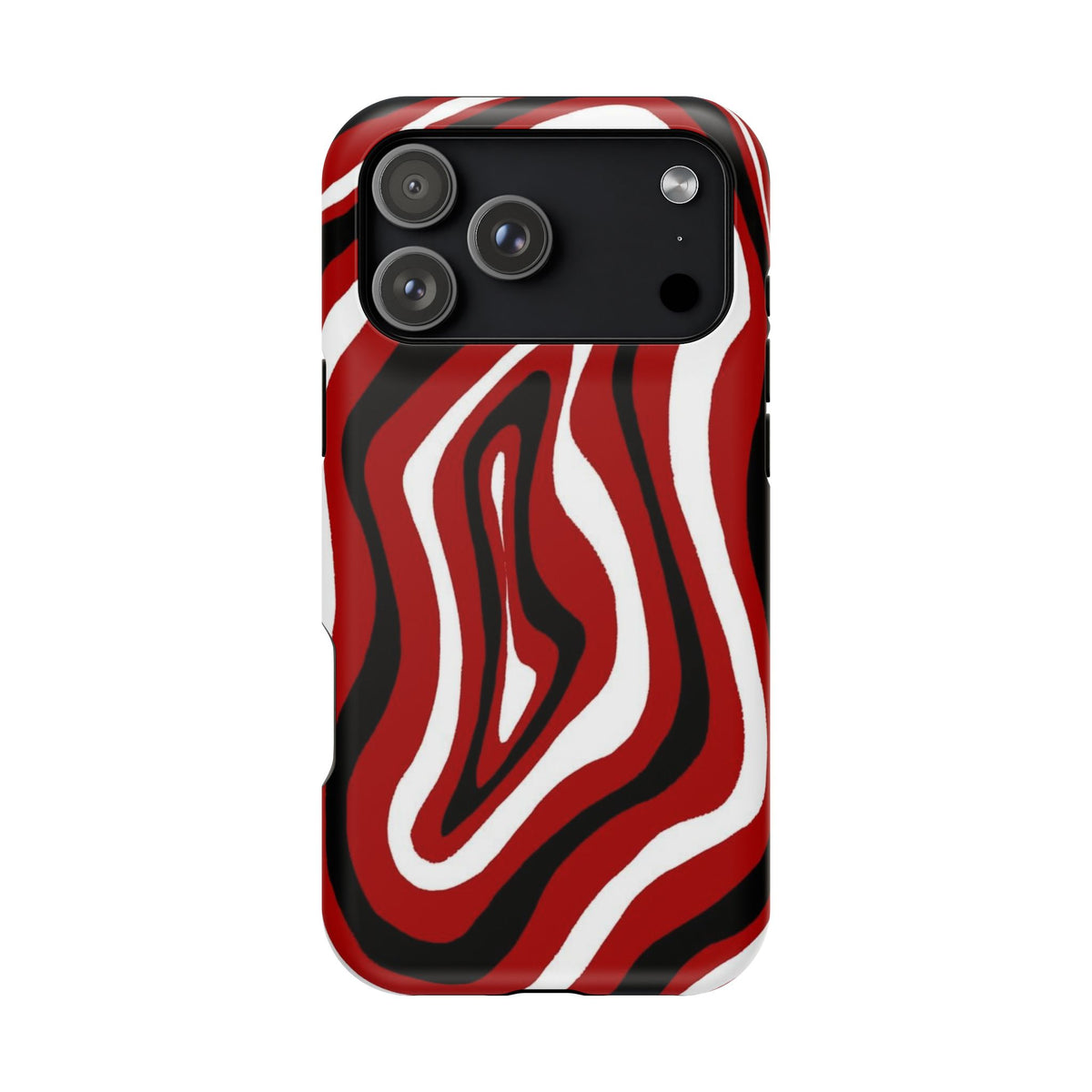 Red And Black Artsy Swirl iPhone Case