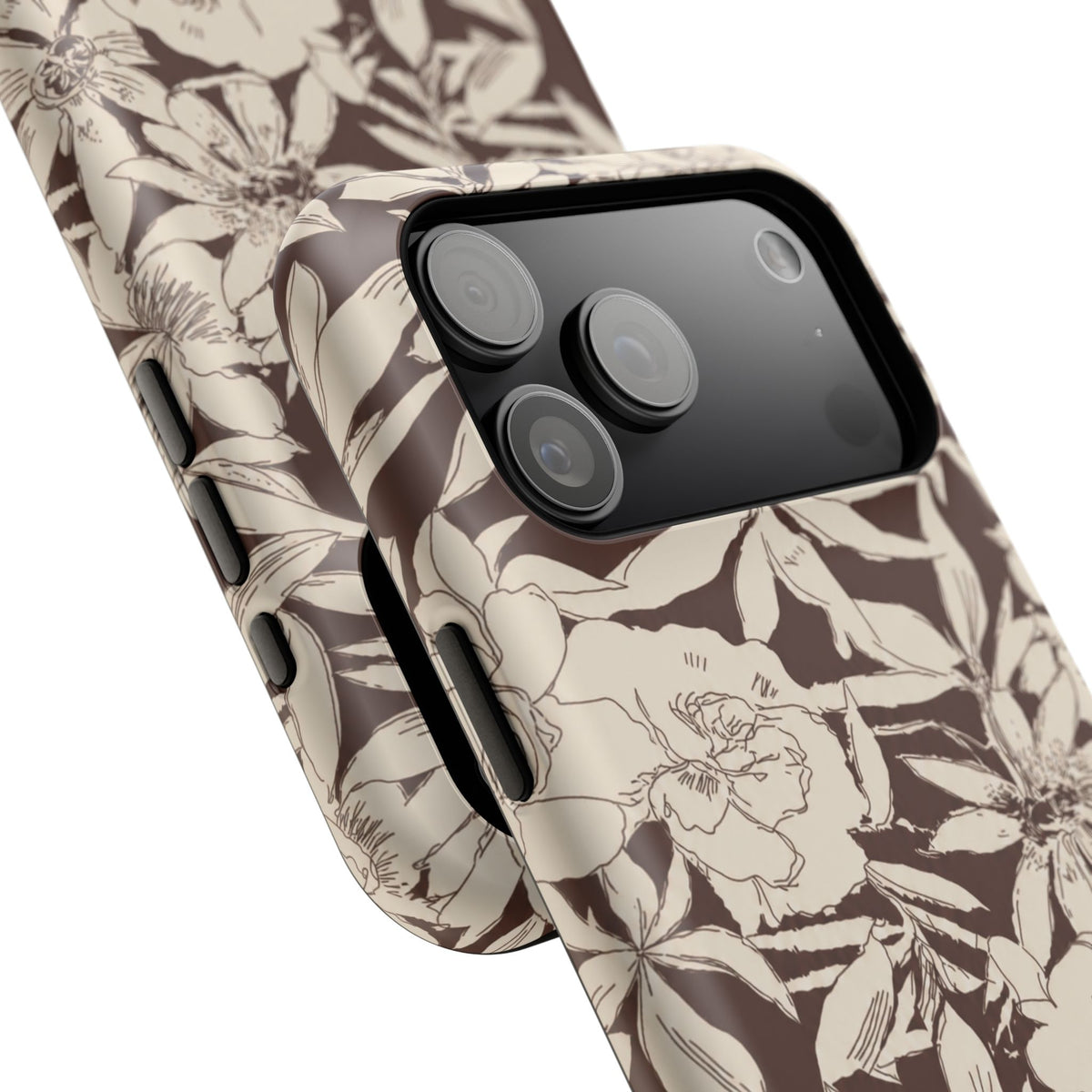 Brown Floral iPhone Case