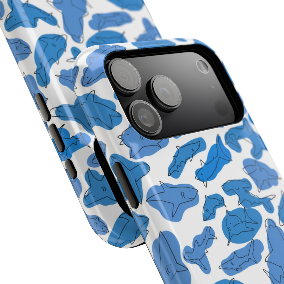 Cartoony Water Art Sharks iPhone Case