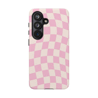 Pink Wavy Checkered Samsung Case