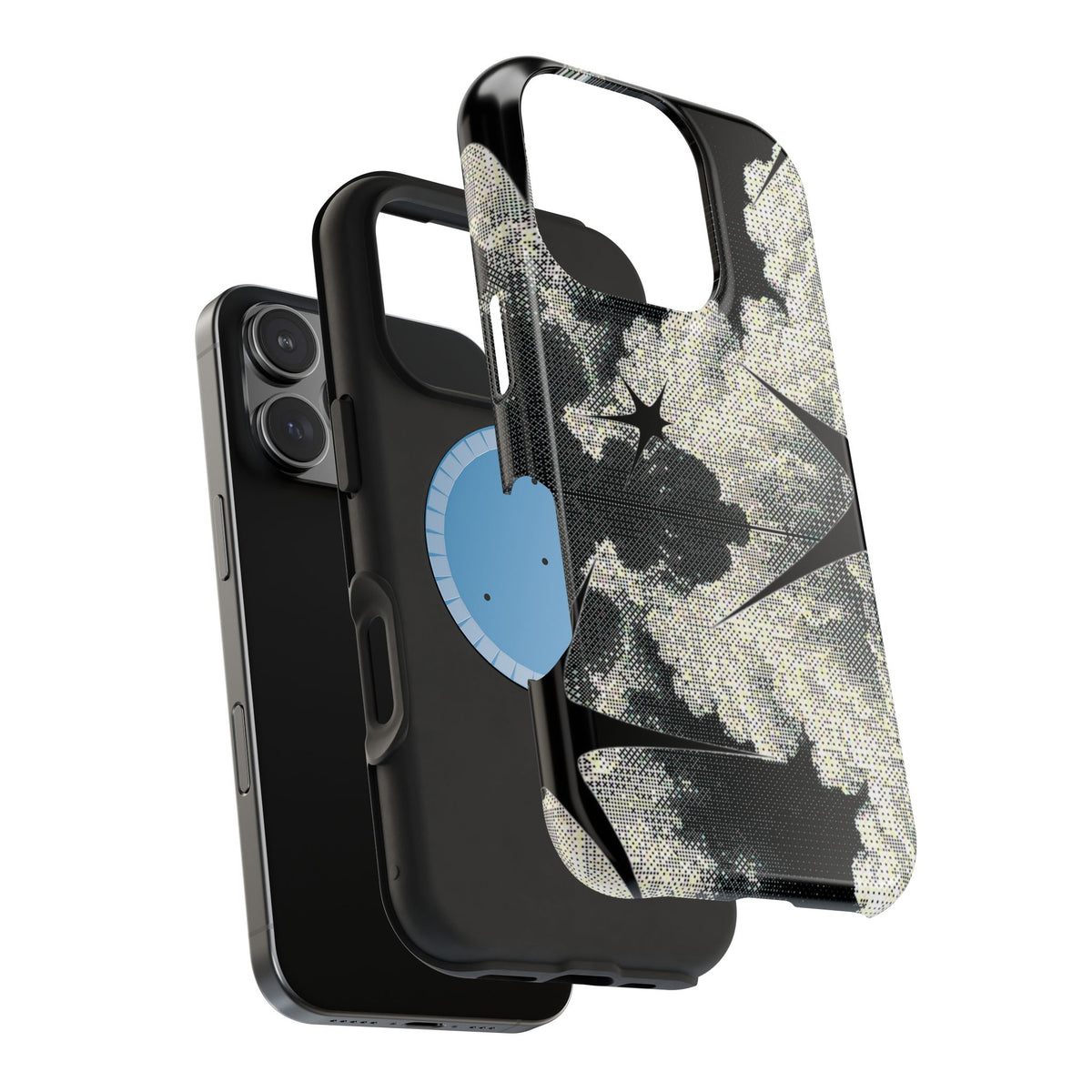 Black And White Artsy Pixelated Cloud iPhone Case