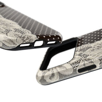 Floral Lace Brown Polka Dot iPhone Case