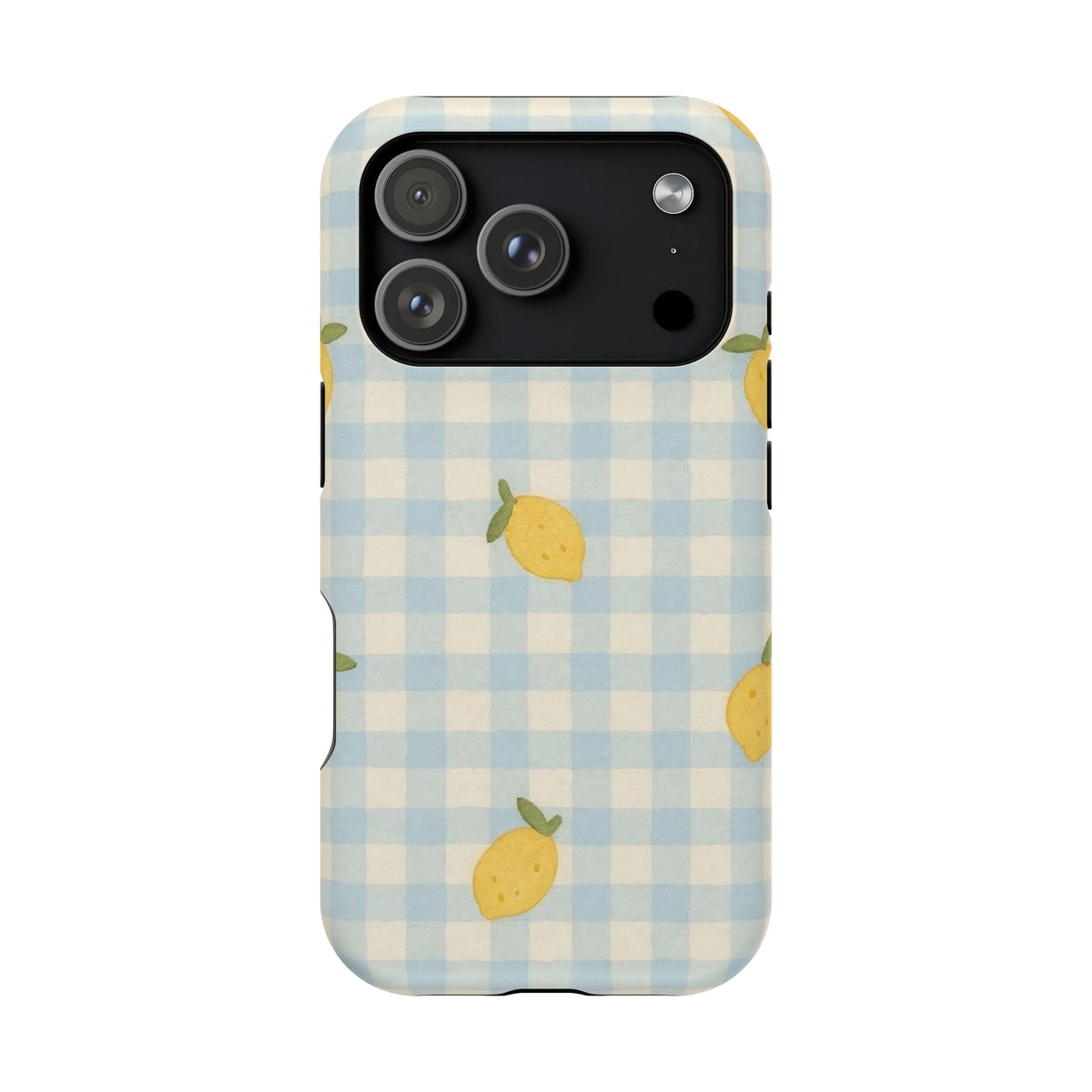 Lemon And Blue Checkered iPhone Case